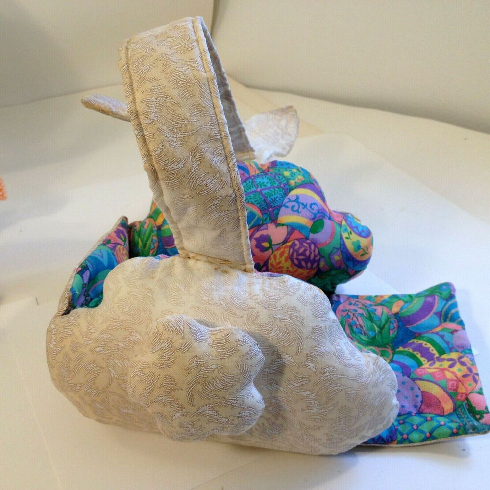 Vintage Easter Decorations Lot 7 Items Rabbit Eggs Flowers LOOK - Picture 8 of 11